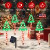 5Packs Christmas Outdoor Pathway Light With 8 Modes IP44 Waterproof Xmas Decoration Stake Light Tree Candy Light For Garden Lawn Porch Yard Driveway