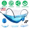 Camping Hammock with Mosquito Net 3-in-1 Portable Hammock Tent with BuiltIn Mosquito Net Dual-Way Zippers 440lbs Capacity Attached Storage Pocket for