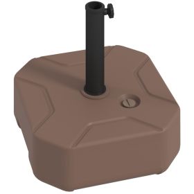 Square Patio Umbrella Base Holder, Heavy Duty Outdoor Umbrella Stand Base, Filled Up To 55lbs With Stand Or 44lbs With Water For Garden, Poolside (Color: Brown)