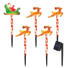 5Packs Christmas Outdoor Pathway Light With 8 Modes IP44 Waterproof Xmas Decoration Stake Light Tree Candy Light For Garden Lawn Porch Yard Driveway (Option: Deer)