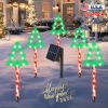 5Packs Christmas Outdoor Pathway Light With 8 Modes IP44 Waterproof Xmas Decoration Stake Light Tree Candy Light For Garden Lawn Porch Yard Driveway