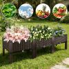 Outdoor Raised Garden Bed with Legs Elevated Planter Box with Self-watering System for Garden Patio Balcony Vegetables Flowers Herbs PP Plastic Box Ea