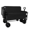 3-in-1 Folding Wagon Cart with Bench Seat Removable Canopy and Storage Collapsible Utility Wagon with Brakes 500lbs Capacity with All-Terrain Wheels f