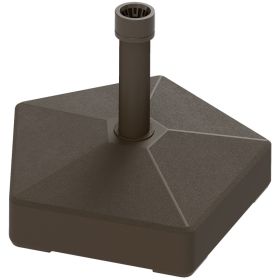 Patio Umbrella Base Holder, Heavy Duty Outdoor Umbrella Stand Base, Filled Up To 42lbs With Stand Or 33lbs With Water For Garden, Poolside, Brown (Color: Brown)