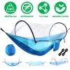 Camping Hammock with Mosquito Net 3-in-1 Portable Hammock Tent with BuiltIn Mosquito Net Dual-Way Zippers 440lbs Capacity Attached Storage Pocket for