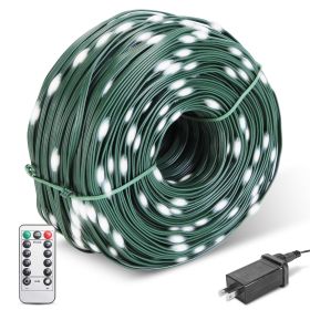 330FT 1000LED String Lights Outdoor Christmas Decoration Lights with Remote IP44 Waterproof 8 Lighting Modes 8 Brightness Timer Plug In Fairy Light Xm (Option: White)
