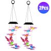 2Pack Solar Butterfly Wind Chimes 7 Color Changing Wind Chimes for Outside IPX4 Waterproof Outdoor Garden Yard Decor
