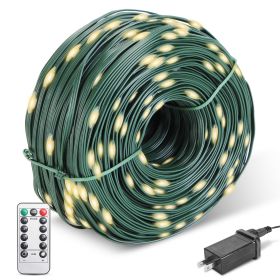 330FT 1000LED String Lights Outdoor Christmas Decoration Lights with Remote IP44 Waterproof 8 Lighting Modes 8 Brightness Timer Plug In Fairy Light Xm (Option: Warm)
