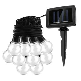10LED Solar String Bulb Fairy Light Outdoor String Lamps Garden Xmas Decor Lamp (Option: Clear)