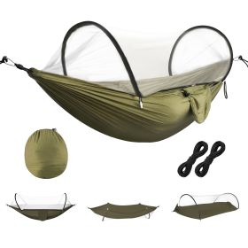 Camping Hammock with Mosquito Net 3-in-1 Portable Hammock Tent with BuiltIn Mosquito Net Dual-Way Zippers 440lbs Capacity Attached Storage Pocket for (Option: ArmyGreen)