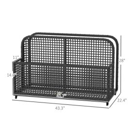 Pool Float Storage, Pool Caddy, With Wheels, 43.25 L X 22.5 W X 28 H, Dark Gray (Option: Dark Gray)