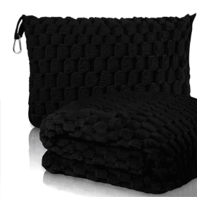 4 PC Rattan Patio Furniture Set Outdoor Patio Cushioned Seat Wicker Sofa (Color: Black+Beige)
