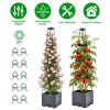 2Pack Raised Garden Bed Boxes with Trellis 56" Tomato Self-Watering Planter Box Indoor Outdoor with 4 Adjustable Heights 10 Clips 65FT Ties for Climbi