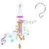 Solar Butterfly Wind Chime with Aluminum Tubes 7 Color Changing Wind Chime for Outside IP44 Waterproof Outdoor Garden Yard Decor