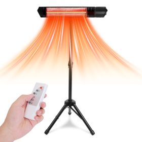 1500W Infrared Heater With Stand Electric Outdoor Patio Heater IP65 Waterproof Tripod Wall Mount with 2 Remotes 3 Heating Levels for Home Restaurant Y (Option: ElectricHeater_GPCT5538)