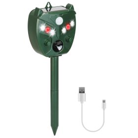 Ultrasonic Solar Animal Repeller Outdoor Mole Snake Squirrel Mouse Chaser Waterproof Bird Deer Dog Cat Deterrent with 5 Gears for Farm Garden Yard (Option: AnimalChaser_GPCT5389)
