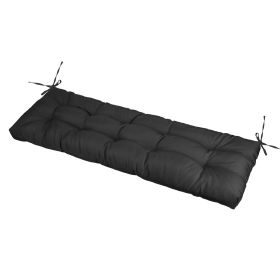 Bench Seat Cushion For Indoor Outdoor Furniture Non Slip Long Chair Cushion with Ties Strap Waterproof Swing Cushion 51.18x19.68IN For Garden Patio Ba (Option: Waterproof_10_Black)