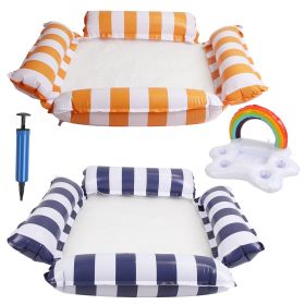 3 Pack Inflatable Pool Floats for Adult 1 Drink & Snack Float 2 Water Hammocks with High Buoyancy Pillows Cooling Mesh (Option: PcsPoolFloat_GPCT5383)
