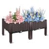 Outdoor Raised Garden Bed with Legs Elevated Planter Box with Self-watering System for Garden Patio Balcony Vegetables Flowers Herbs PP Plastic Box Ea