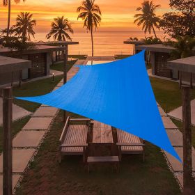 Artpuch Custom Size Sky Blue Sun Shade Sail Triangle Canopy 185 GSM Durable Fabric UV Block Awning for Outdoor Patio Garden Backyard (Customized (Color: Sky Blue, size: 09'x14')