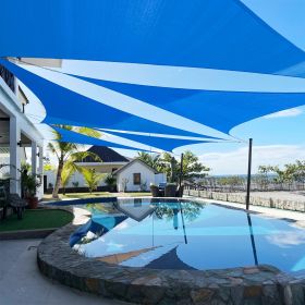 Artpuch Custom Size Sky Blue Sun Shade Sail Triangle Canopy 185 GSM Durable Fabric UV Block Awning for Outdoor Patio Garden Backyard (Customized (Color: Sky Blue, size: 18x18x25.5)