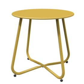 18'' Small Round Side Table with Adjustable Feet (Color: Yellow)
