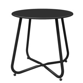 18'' Small Round Side Table with Adjustable Feet (Color: BLACK)