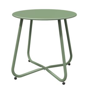 18'' Small Round Side Table with Adjustable Feet (Color: Sage Green)