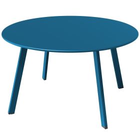 28'' Patio Side Table for Backyard Patio Deck (Color: Peacock Blue)