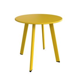 18'' Round End Table with Square Feet (Color: Yellow)