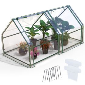 Portable Mini Greenhouse With Roll-Up Zipper Doors Waterproof UV-Resistant PVC Cover Hot House For Indoor Outdoor Garden Patio Backyard 70.86*33.46*37 (Option: Greenhouse_GPCT5328)