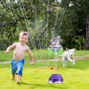 UFO Water Sprinkler Outdoor Summer Rocket Toy With Colorful LED Lights 360° Spinning 1.64FT To 6.56FT Adjustable Height Birthday Summer Gift For Girls