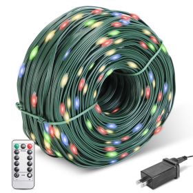 330FT 1000LED String Lights Outdoor Christmas Decoration Lights with Remote IP44 Waterproof 8 Lighting Modes 8 Brightness Timer Plug In Fairy Light Xm (Option: Color)