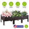 Outdoor Raised Garden Bed with Legs Elevated Planter Box with Self-watering System for Garden Patio Balcony Vegetables Flowers Herbs PP Plastic Box Ea