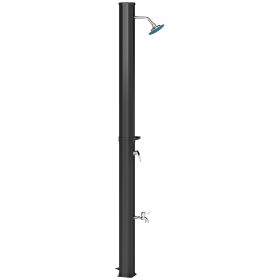 7.1FT Slolar Heated Outdoor Shower, 9.2 Gallon Outdoor Solar Shower For Backyard, Poolside, Beach, Spa (Color: BLACK)