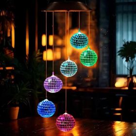 1pcs Color Changing Solar Wind Chime LED Hanging Light For Garden Terrace Yard Decoration (Option: 1PC)